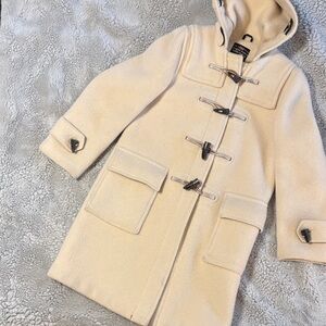 Elegant Cream Toggle Teddy Jacket